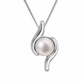 Evolution Group CZ Stříbrný náhrdelník s pravou říční perlou 22038.1 bílý