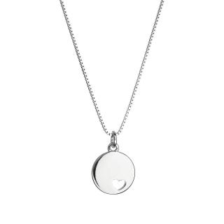 Evolution Group CZ Stříbrný náhrdelník s přívěskem placička se srdíčkem 62006