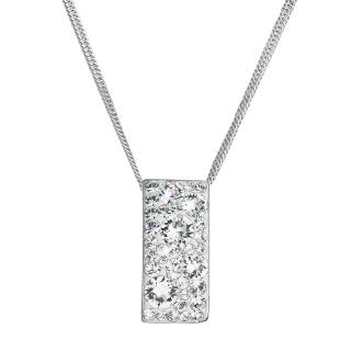 Evolution Group CZ Stříbrný náhrdelník se Swarovski krystaly bílý obdélník 32074.1