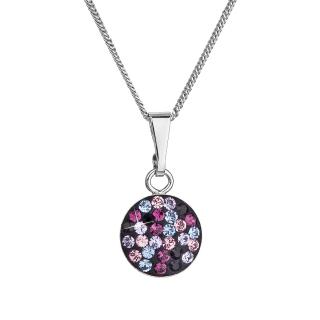 Evolution Group CZ Stříbrný náhrdelník se Swarovski krystaly kulatý fialový 32086.3 magic violet