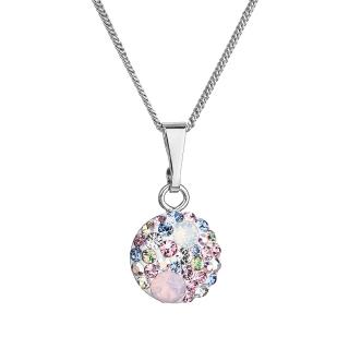 Evolution Group CZ Stříbrný náhrdelník se Swarovski krystaly kulatý růžový 32086.3 magic rose