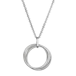 Evolution Group CZ Stříbrný náhrdelník tři kroužky 62001