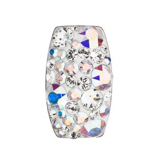 Evolution Group CZ Stříbrný přívěsek s krystaly Swarovski AB efekt obdélník 34194.2