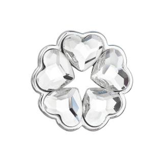 Evolution Group CZ Stříbrný přívěsek s krystaly Swarovski bílé srdce 34234.1