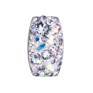 Evolution Group CZ Stříbrný přívěsek s krystaly Swarovski fialový obdélník 34194.3