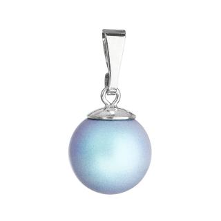 Evolution Group CZ Stříbrný přívěšek s kulatou světle modrou matnou Swarovski perlou 34150.3