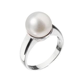 Evolution Group CZ Stříbrný prsten s bílou říční perlou 25001.1 Obvod mm: 52