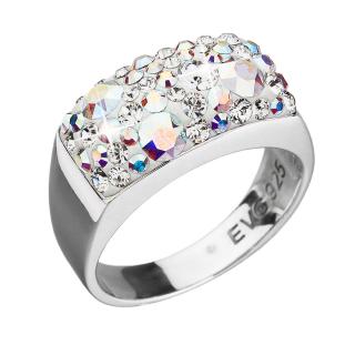 Evolution Group CZ Stříbrný prsten s krystaly Swarovski ab efekt 35014.2 Obvod mm: 52