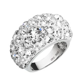 Evolution Group CZ Stříbrný prsten s krystaly Swarovski bílý 35028.1 Obvod mm: 56