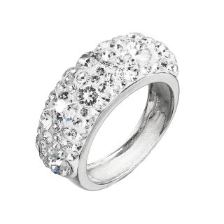 Evolution Group CZ Stříbrný prsten s krystaly Swarovski bílý 35031.1 Obvod mm: 52