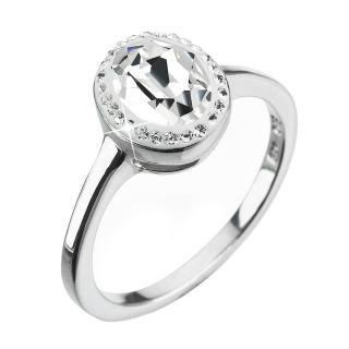 Evolution Group CZ Stříbrný prsten s krystaly Swarovski bílý 35038.1 crystal Obvod mm: 52