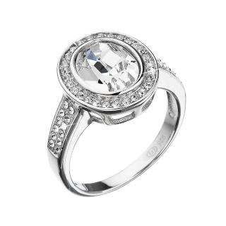 Evolution Group CZ Stříbrný prsten s krystaly Swarovski bílý 35048.1 Obvod mm: 54