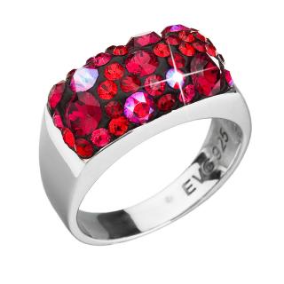 Evolution Group CZ Stříbrný prsten s krystaly Swarovski červený 35014.3 cherry Obvod mm: 52