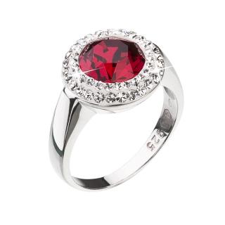 Evolution Group CZ Stříbrný prsten s krystaly Swarovski červený kulatý 35026.3 Obvod mm: 54