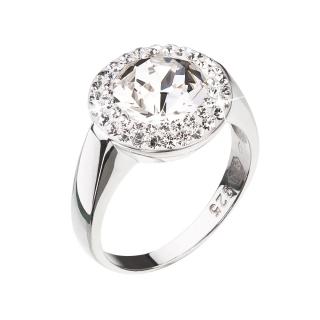 Evolution Group CZ Stříbrný prsten s krystaly Swarovski kulatý bílý 35026.1 Obvod mm: 54