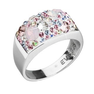 Evolution Group CZ Stříbrný prsten s krystaly Swarovski růžový 35014.3 magic rose Obvod mm: 52