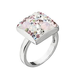 Evolution Group CZ Stříbrný prsten s krystaly Swarovski růžový 35045.3 Obvod mm: 56