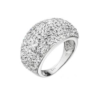 Evolution Group CZ Stříbrný prsten velký s krystaly Preciosa bílý 35028.1 crystal Obvod mm: 54