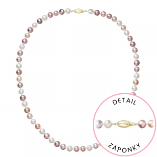 Perlový náhrdelník z říčních perel se zapínáním ze 14 karátového zlata 922004.3/9271A multi