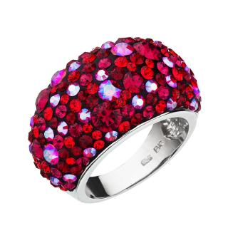 Stříbrný prsten s krystaly Swarovski červený 35028.3 cherry Obvod mm: 51