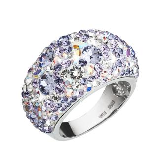 Stříbrný prsten s krystaly Swarovski fialový 35028.3 violet Obvod mm: 54