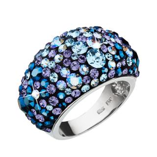 Stříbrný prsten s krystaly Swarovski modrý 35028.3 blue style Obvod mm: 51