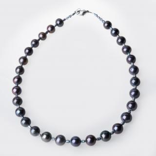 Černé perly střídané (Náhrdelník)