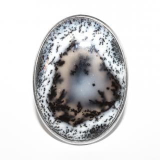 Dendritický opál - Merlinit (Prsten - stříbro)