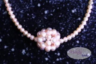 Růžové perly - koule (Náhrdelník)
