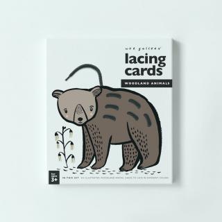 Wee Gallery Lacing Cards - Woodland Animals - převlékací kartičky