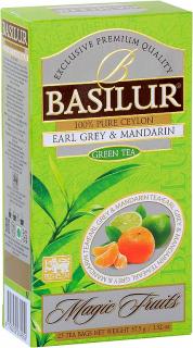 Basilur magic green Earl Grey & Mandarin - bergamot a mandarinka balení čajů: porce 25ks nepřebal  (1,5gx25)
