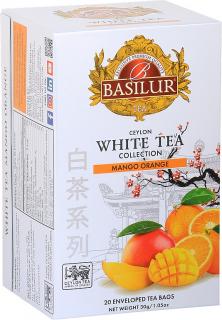 Basilur White tea Mango orange přebal 20x1,5g - mango pomeranč