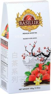 Basilur White tea Strawberry vanilla papír 100g - jahoda vanilka