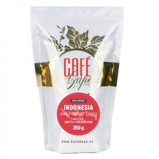 Café gape Indonesia Java Preanger Estate hmotnost: 250g mletá ( filtrovaná káva) hrubé mletí