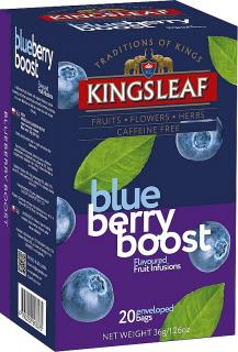 KINGSLEAF ovocný čaj přebal 20x1,8g varianta: Blueberry Boost BORŮVKA