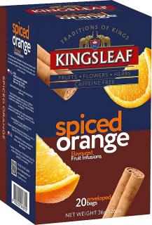 KINGSLEAF ovocný čaj přebal 20x1,8g varianta: Spiced Orange KOŘENĚNÝ POMERANČ