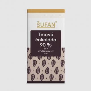 Šufan čokoláda tmavá 90% s Maldonskou solí