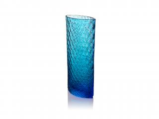 Ručně foukaná váza LILIE 300mm Azurová Barvy: Azurová