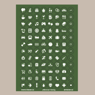 samolepky ikonky plánovací zelené