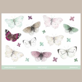 samolepky malované letní motýli