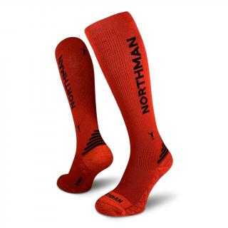 Ponožky NORTHMAN Compress Merino 21 - Red Velikost: L-XL (42-47)