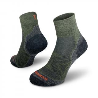 Ponožky NORTHMAN Run Merino Pro mid - Green Velikost: S (36-38)