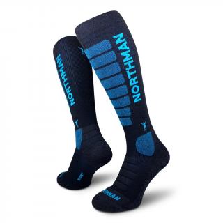 Ponožky NORTHMAN Ski Compress Merino 21 - Blue Velikost: S-M (36-41)