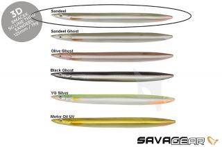 Savage Gear 3D Line Thru Sandeel 12.5cm 19g Barva: Black Ghost