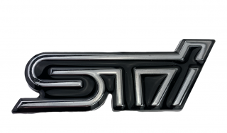 3D Chromová Samolepka - STI Subaru (černá)