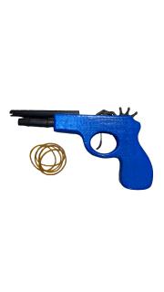 Dřevěná pistole na gumičky (barevná)
