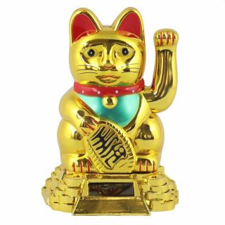 Kočka štěstí - Maneki Neko - 16 cm (solární)