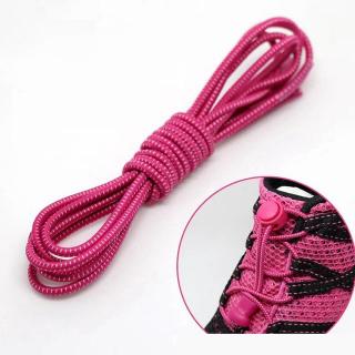 Kulaté tkaničky do bot bez zavazování (100 cm) Tmavě Růžová