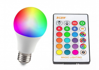 LED RGB stmívatelná žárovka 2v1 - 3W