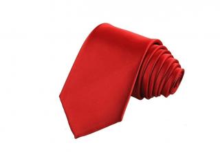 Pánská jednobarevná kravata Červená